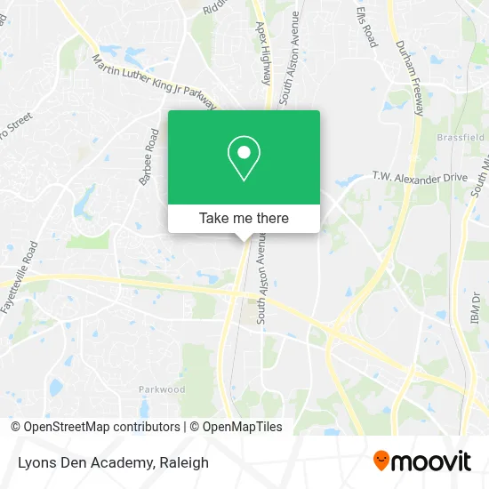 Lyons Den Academy map