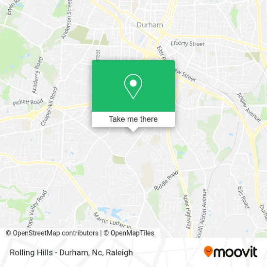 Rolling Hills - Durham, Nc map