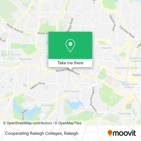Cooperating Raleigh Colleges map