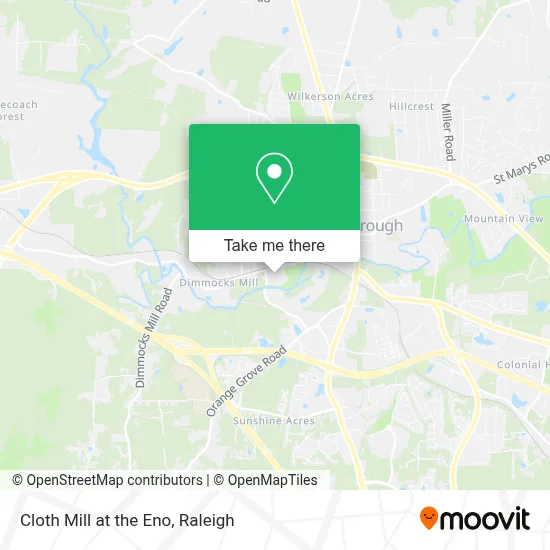Cloth Mill at the Eno map