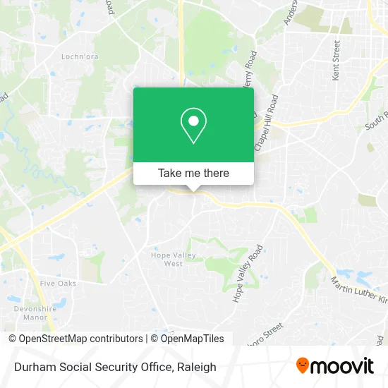 Durham Social Security Office map