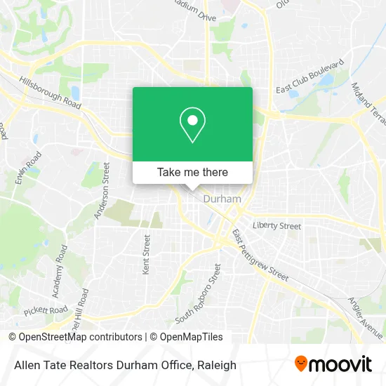 Allen Tate Realtors Durham Office map