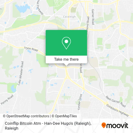 Coinflip Bitcoin Atm - Han-Dee Hugo's (Raleigh) map
