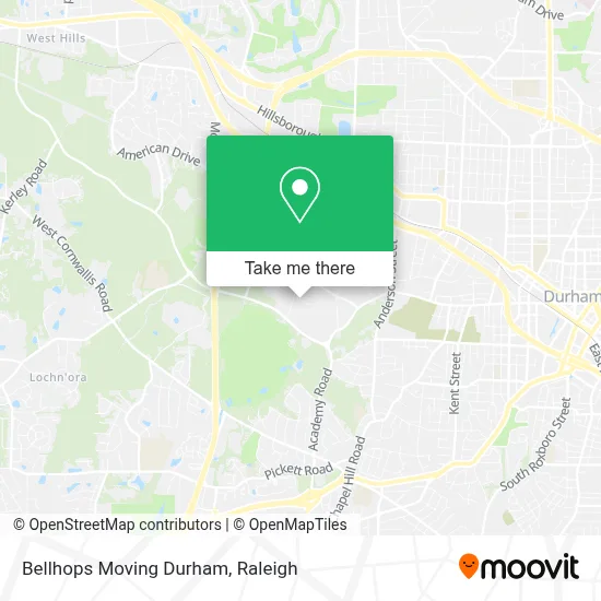 Bellhops Moving Durham map
