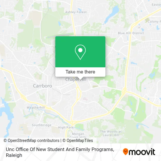 Unc Office Of New Student And Family Programs map