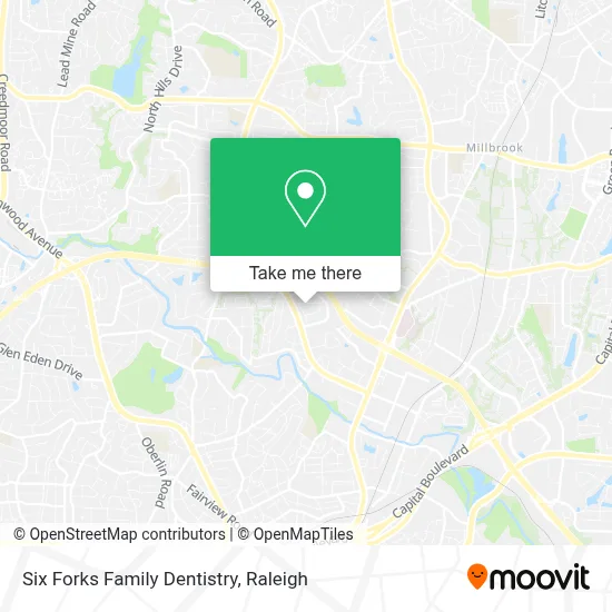 Six Forks Family Dentistry map