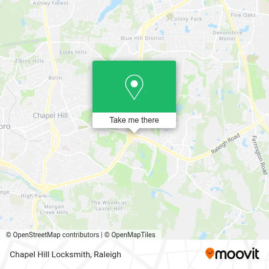 Chapel Hill Locksmith map