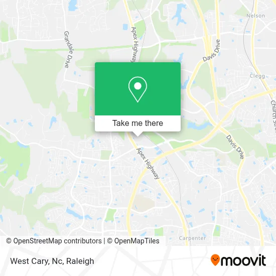 West Cary, Nc map