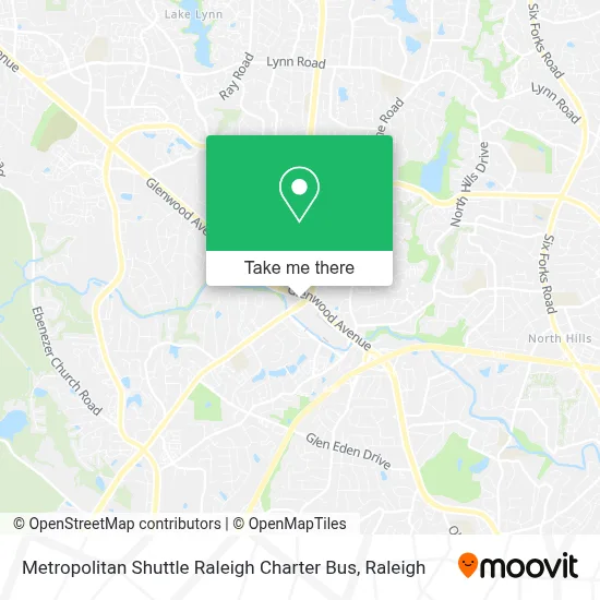 Metropolitan Shuttle Raleigh Charter Bus map