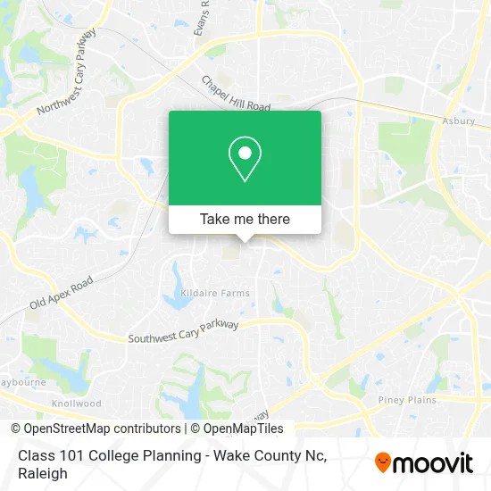 Class 101 College Planning - Wake County Nc map
