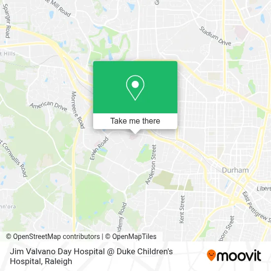 Jim Valvano Day Hospital @ Duke Children's Hospital map