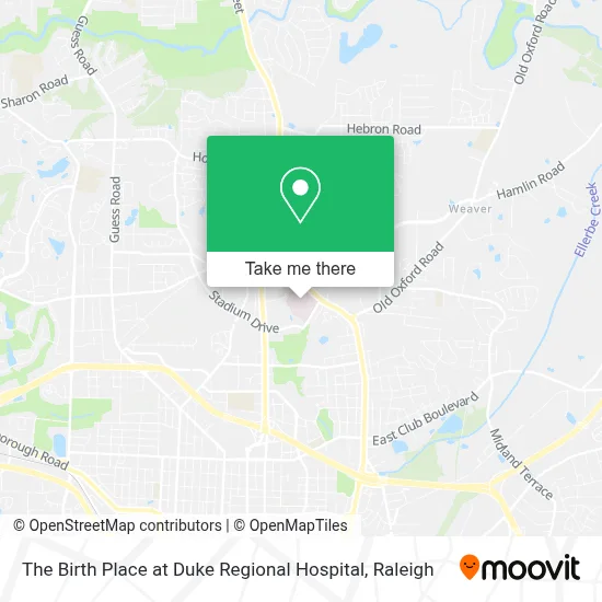 The Birth Place at Duke Regional Hospital map