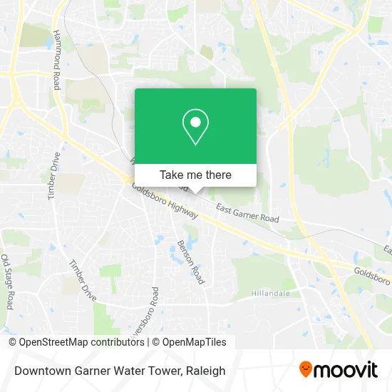 Downtown Garner Water Tower map