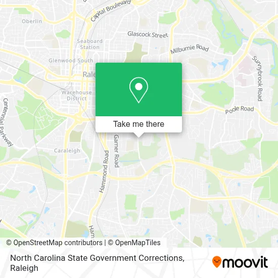 North Carolina State Government Corrections map