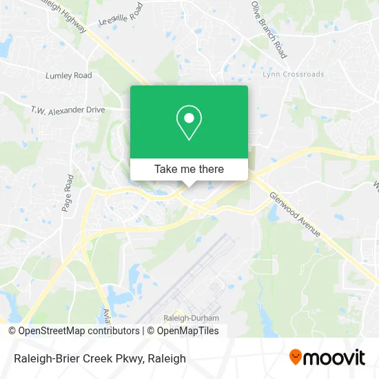 Raleigh-Brier Creek Pkwy map