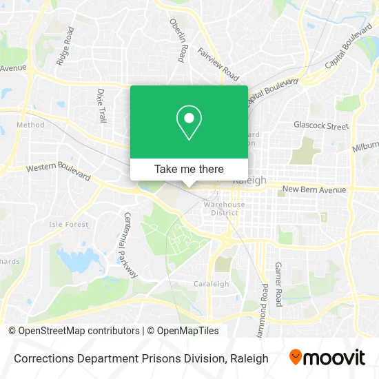 Corrections Department Prisons Division map