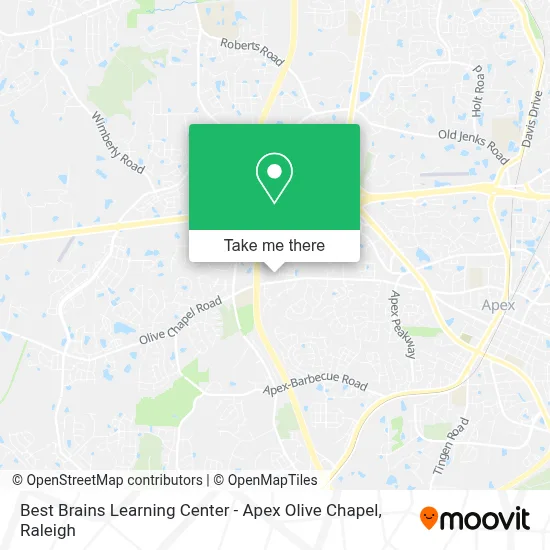 Best Brains Learning Center - Apex Olive Chapel map