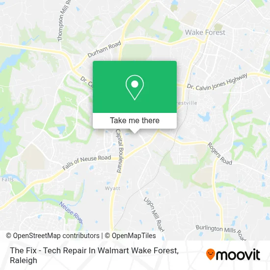 The Fix - Tech Repair In Walmart Wake Forest map