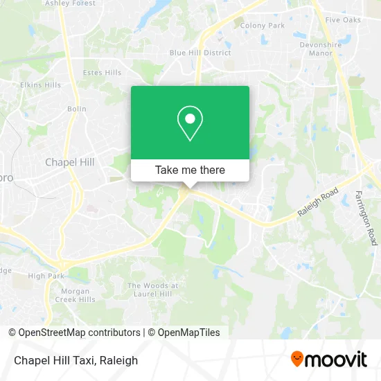 Chapel Hill Taxi map