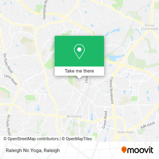 Raleigh Nc Yoga map