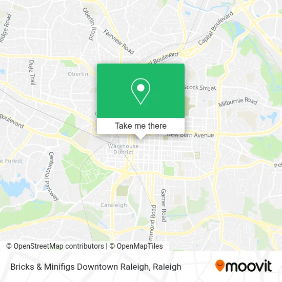 Bricks & Minifigs Downtown Raleigh map