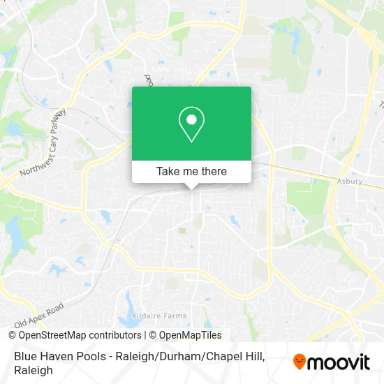 Blue Haven Pools - Raleigh / Durham / Chapel Hill map