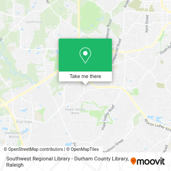 Southwest Regional Library - Durham County Library map