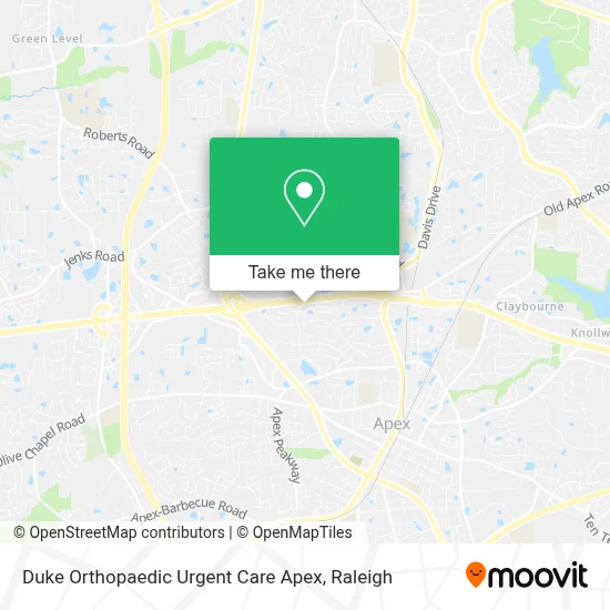 Duke Orthopaedic Urgent Care Apex map
