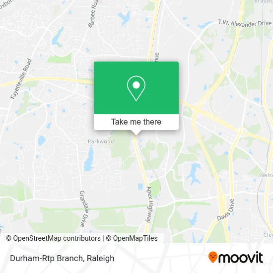 Durham-Rtp Branch map