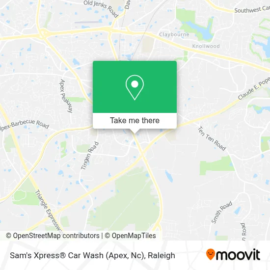 Sam's Xpress® Car Wash (Apex, Nc) map