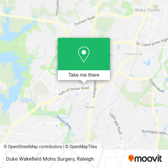 Duke Wakefield Mohs Surgery map