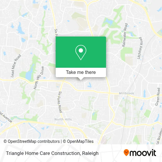 Triangle Home Care Construction map