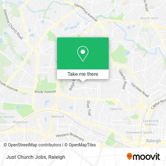 Just Church Jobs map