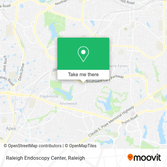 Mapa de Raleigh Endoscopy Center