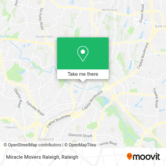 Miracle Movers Raleigh map