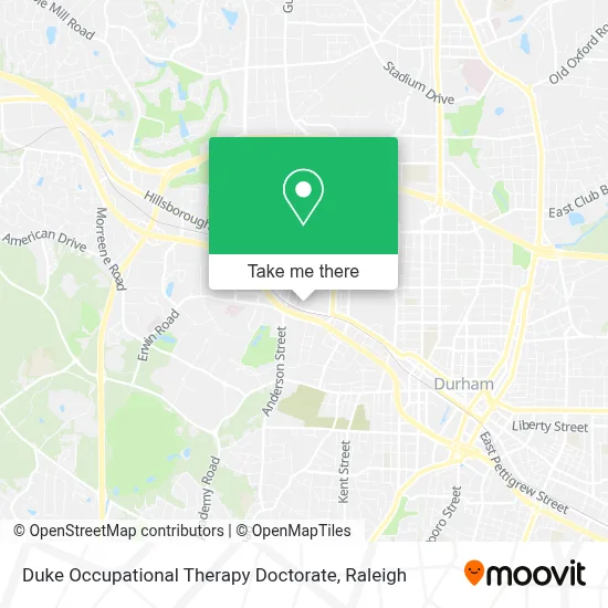 Duke Occupational Therapy Doctorate map