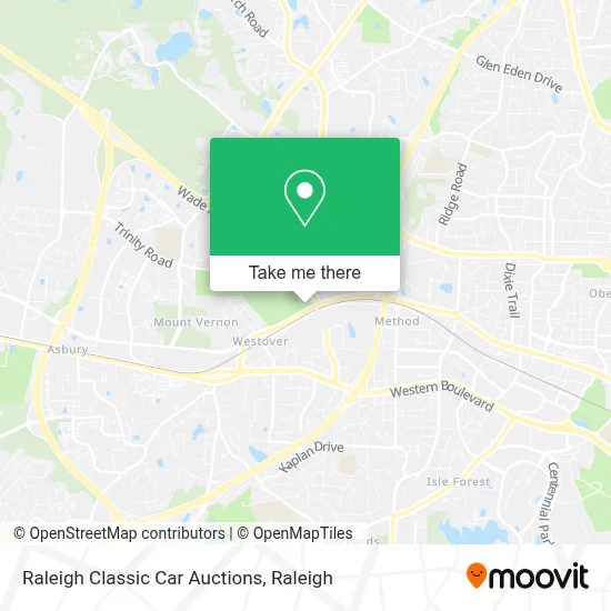 Raleigh Classic Car Auctions map