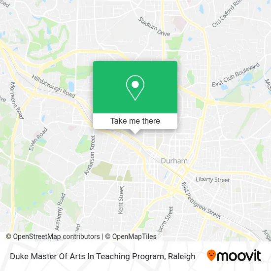 Duke Master Of Arts In Teaching Program map