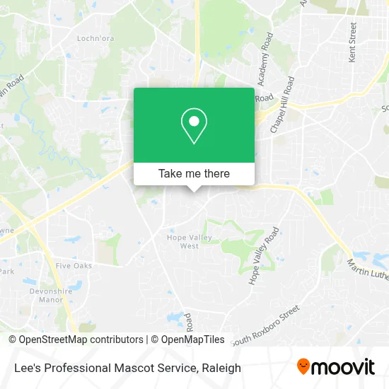 Lee's Professional Mascot Service map