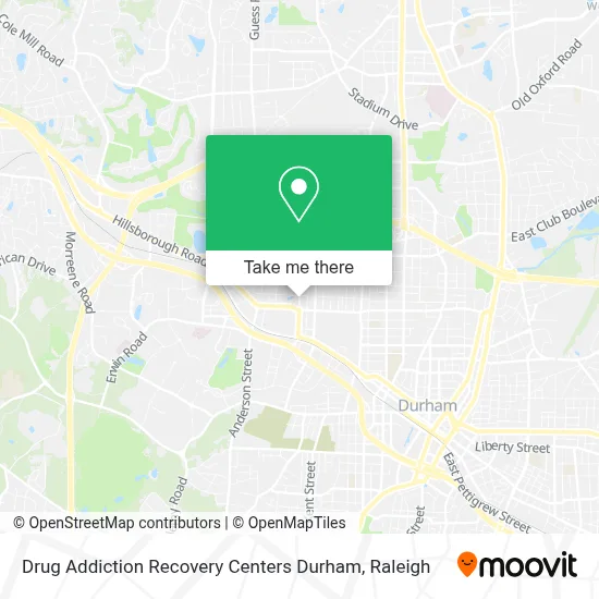 Drug Addiction Recovery Centers Durham map
