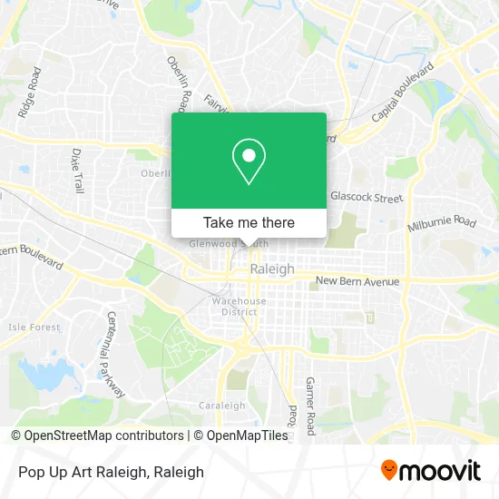 Pop Up Art Raleigh map