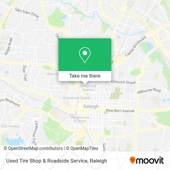 Used Tire Shop & Roadside Service map