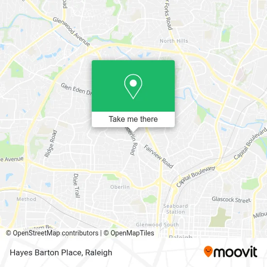 Hayes Barton Place map