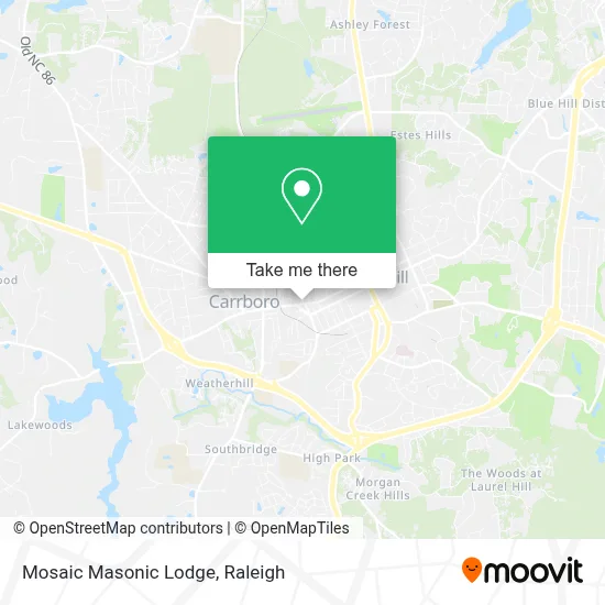 Mosaic Masonic Lodge map