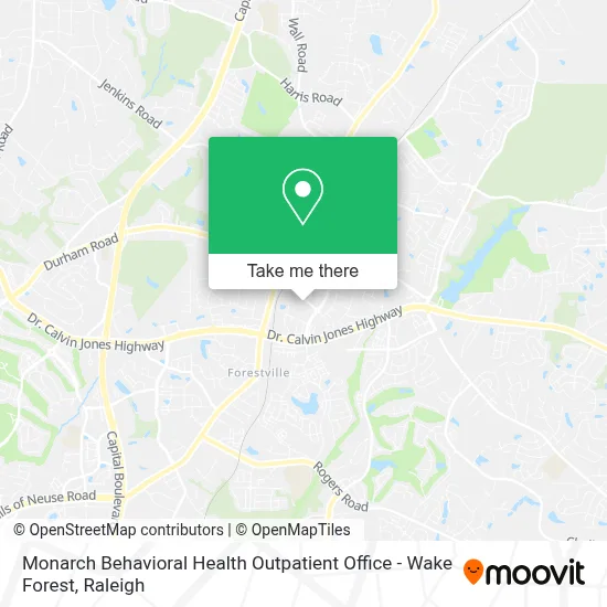 Monarch Behavioral Health Outpatient Office - Wake Forest map