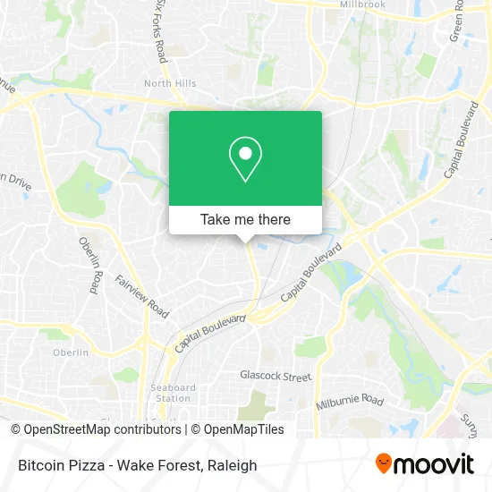 Bitcoin Pizza - Wake Forest map