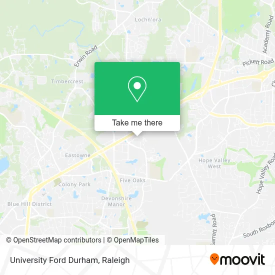 University Ford Durham map
