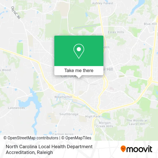 North Carolina Local Health Department Accreditation map