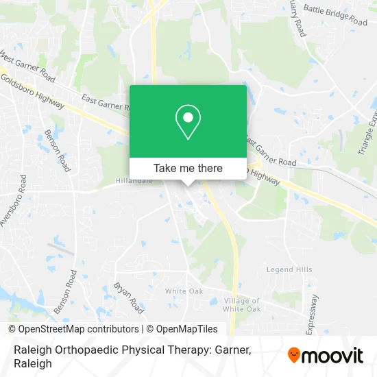 Raleigh Orthopaedic Physical Therapy: Garner map