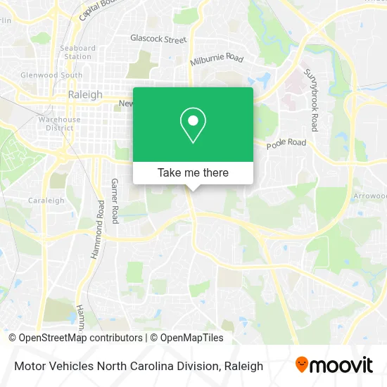 Motor Vehicles North Carolina Division map